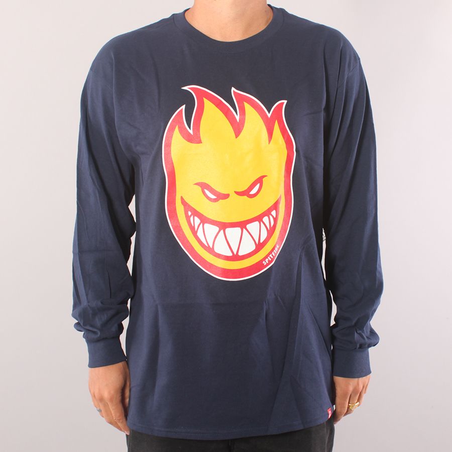 Spitfire Bighead Fill LS T-shirt - Navy/Gold