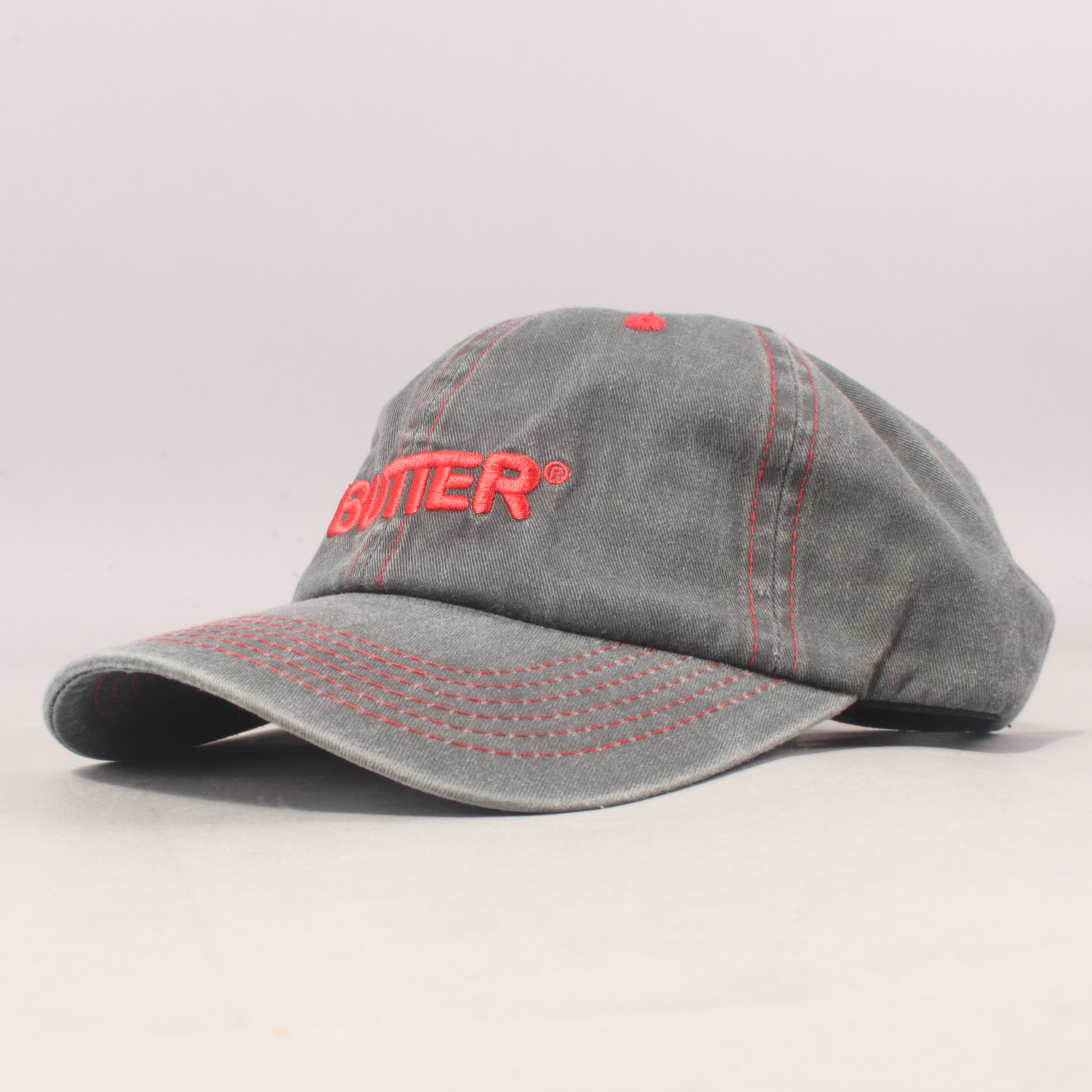 Butter Goods Rounded Logo 6 Panel - Charcoal