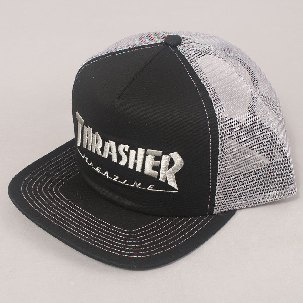 Thrasher Skate Mag Logo Trucker Cap  - Black / Grey