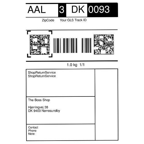 Returlabel - GLS (til The Boss Shop)