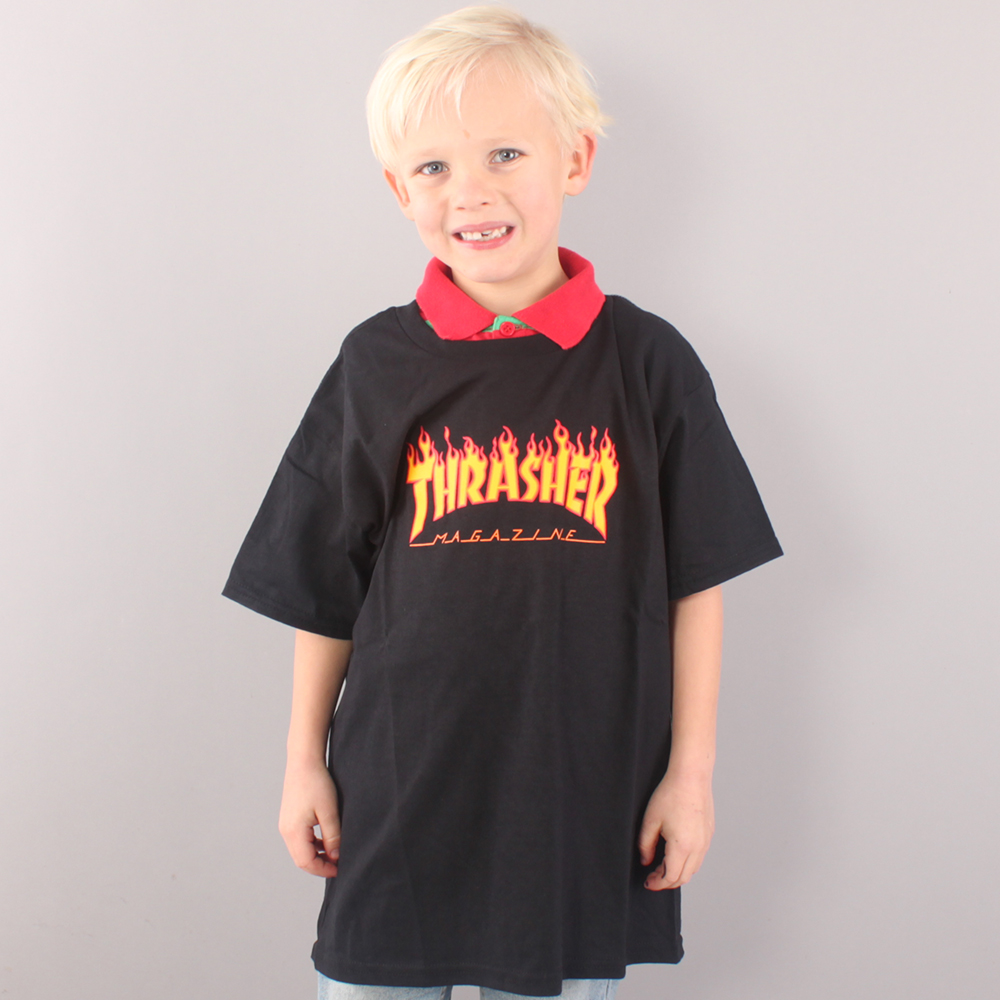 Thrasher Flame YOUTH T-shirt - Black