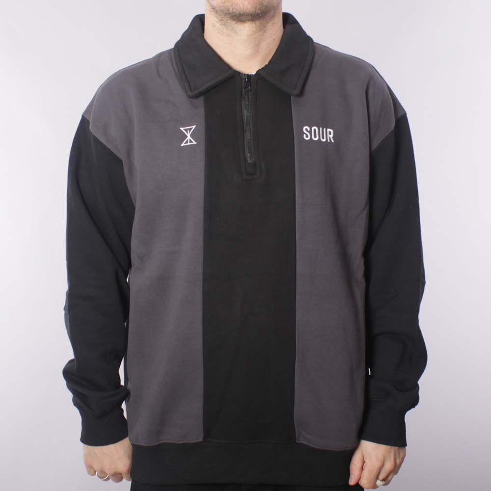 Sour Soloution Collar Quarter Zip - Black / Grey