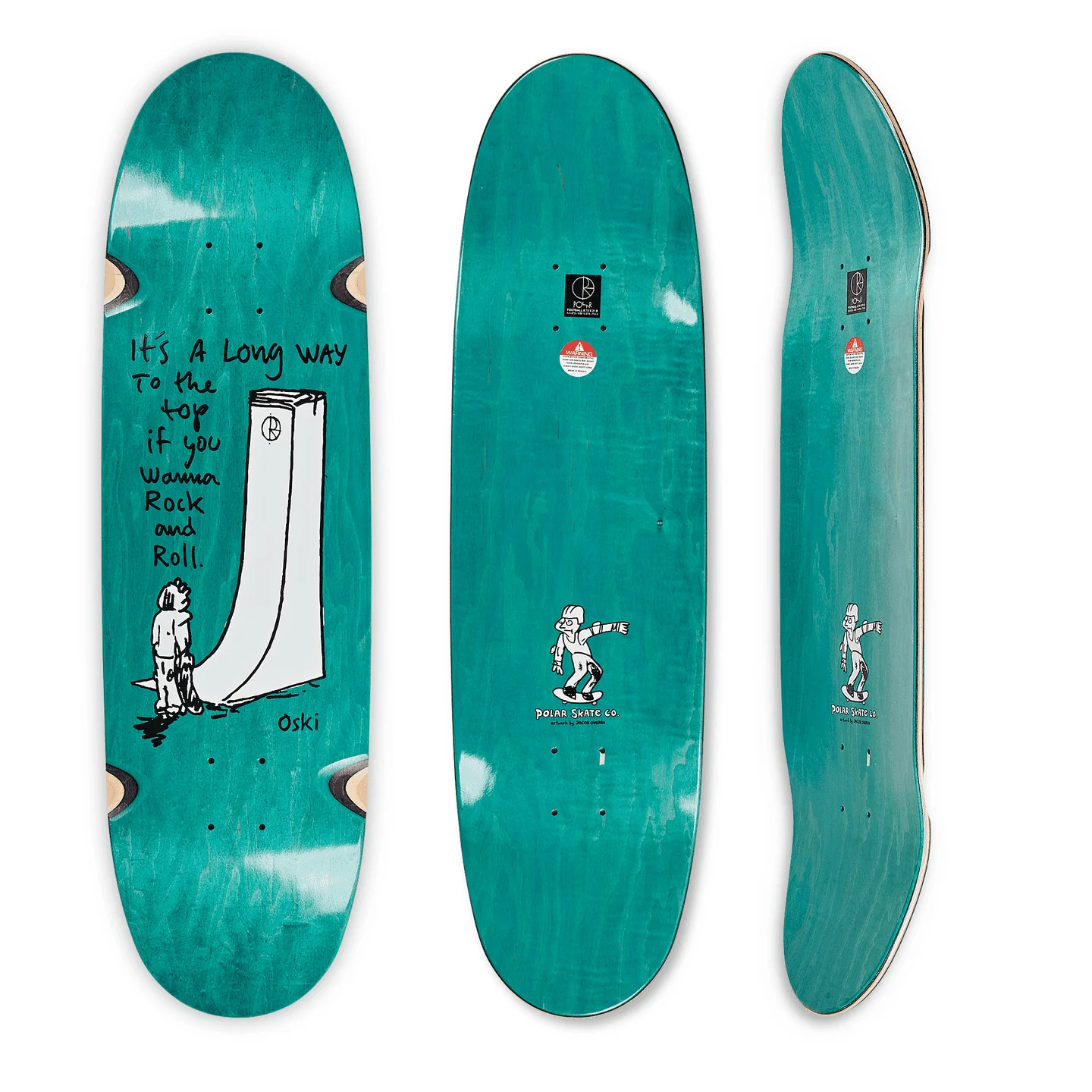 Polar Skate Co Oski Rock N Roll Skateboard Deck (football Shape) - 8,75"