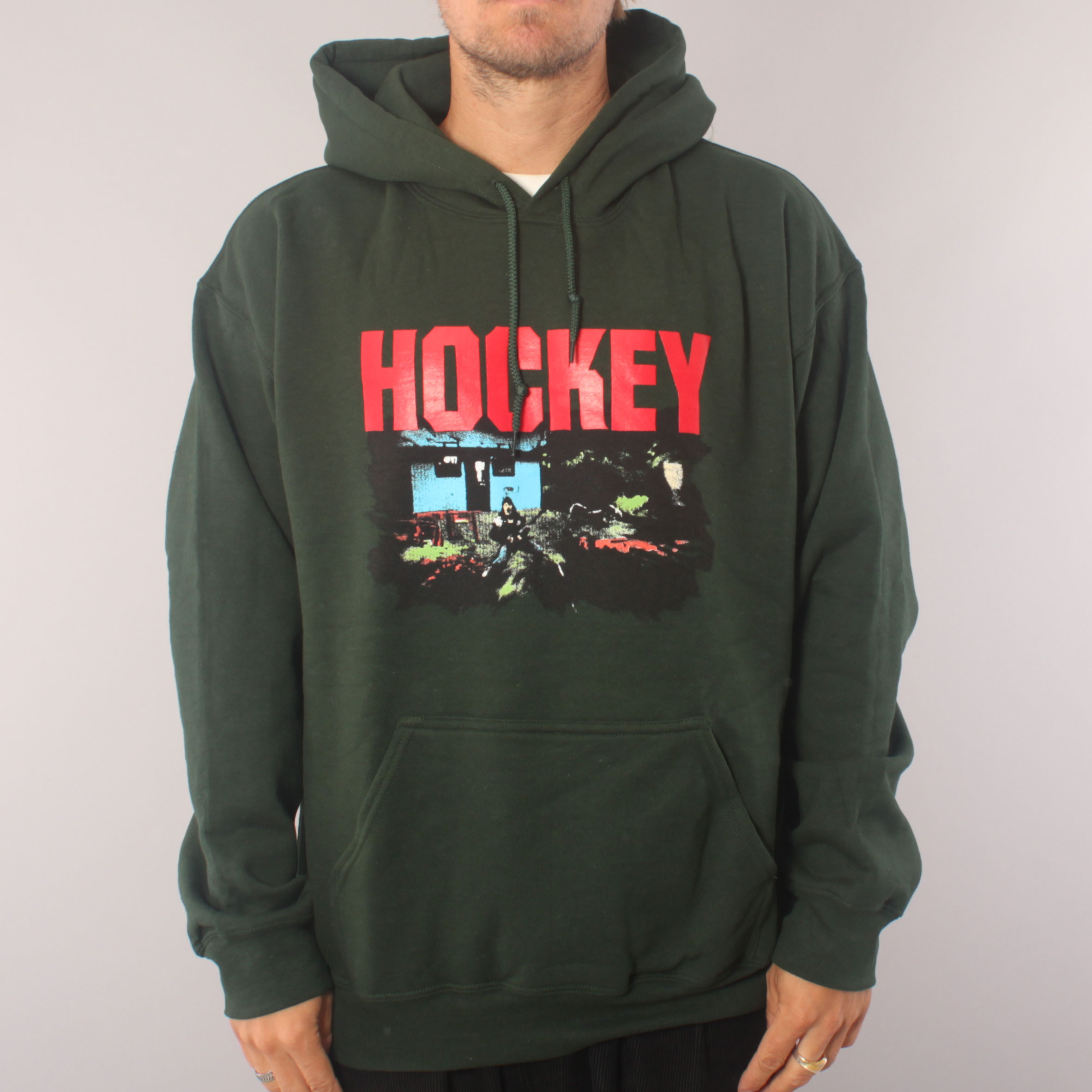 Hockey Raw Milk Hoodie - Forrest Green