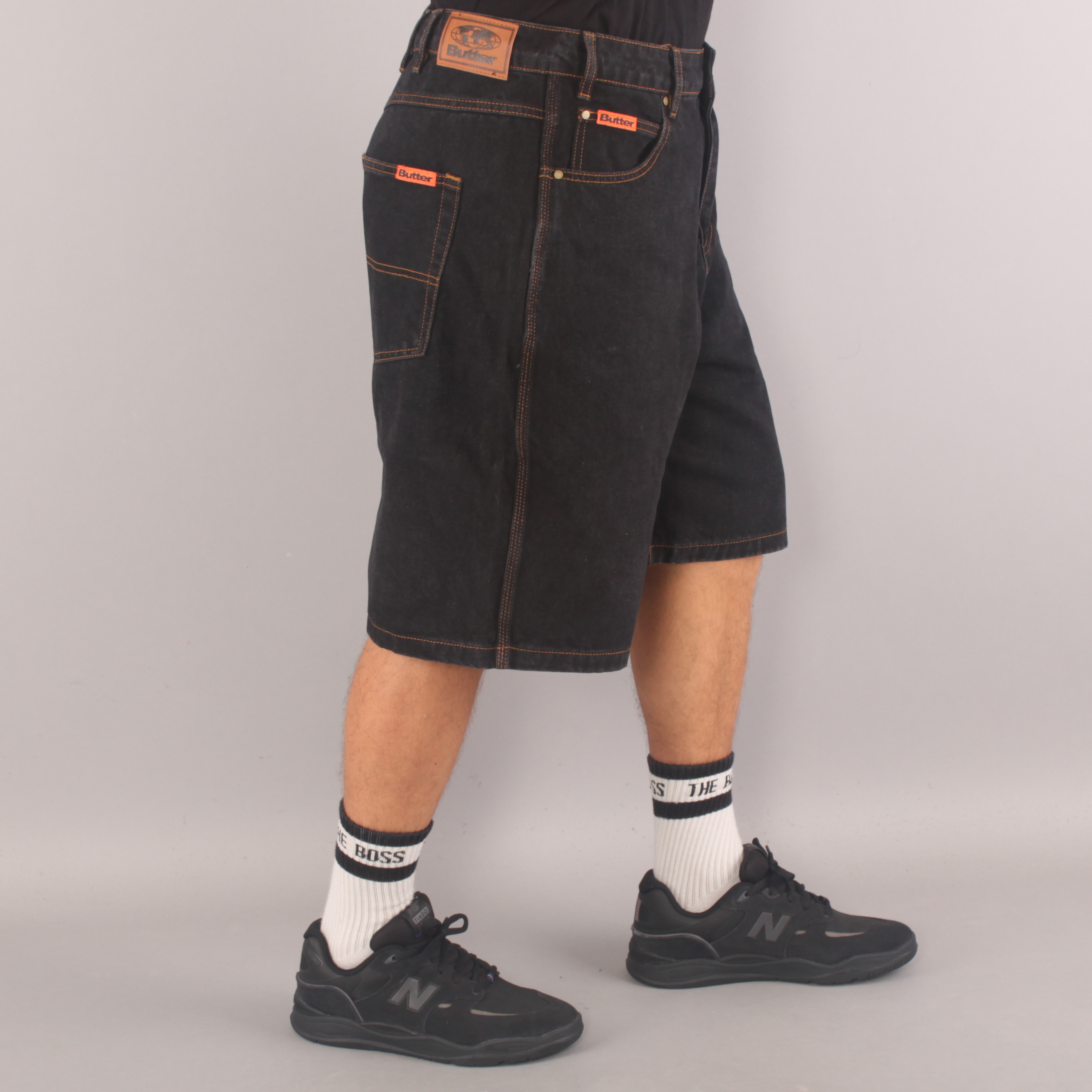 Butter Goods Baggy Denim Shorts - Washed Black