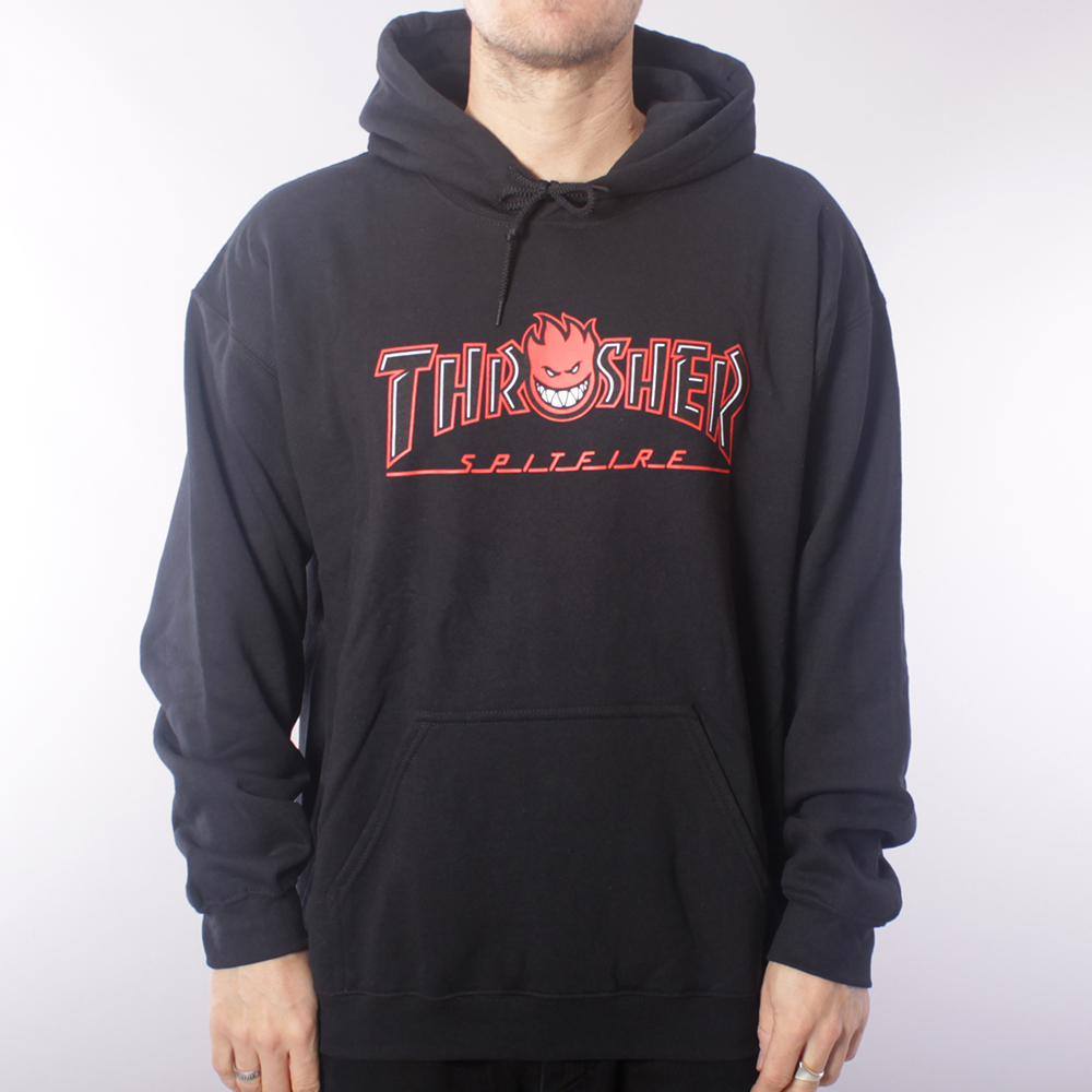 Thrasher x Spitfire Bighead Outline Hoodie - Black