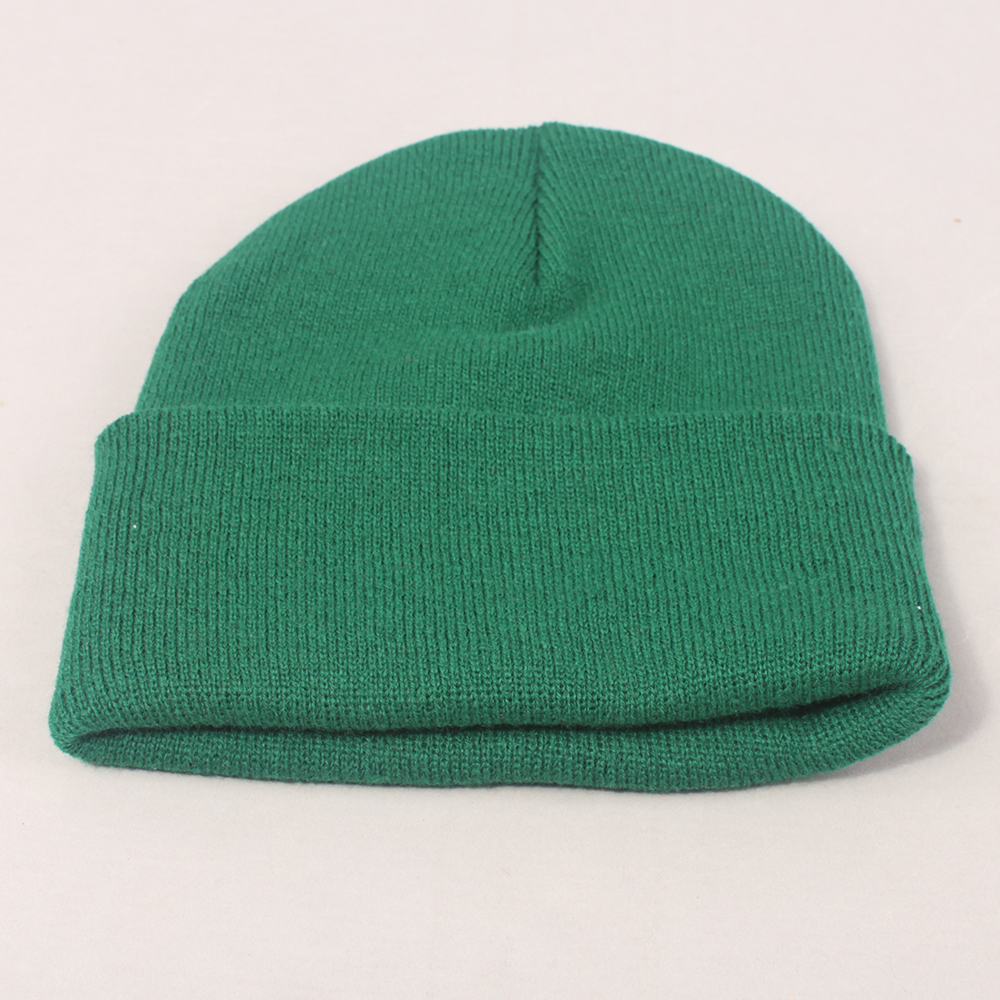 Blank No Logo Fold Beanie - Green