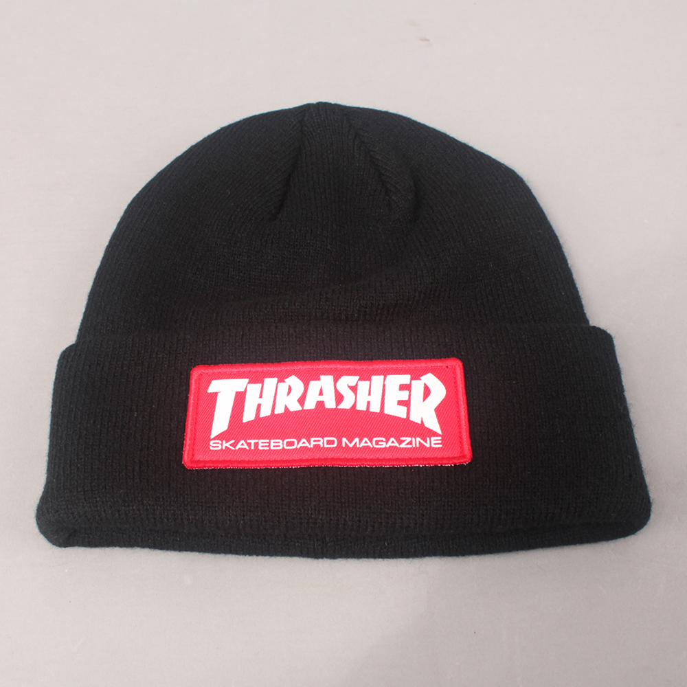 Thrasher Skate Mag Patch Logo Beanie - Black