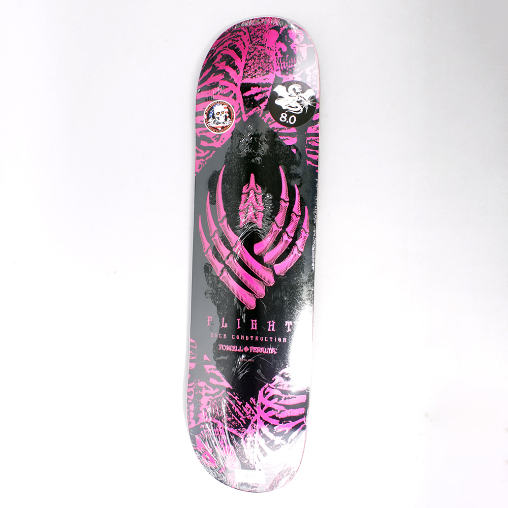 Powell Peralta Skeleton Flight Skateboard Deck Pink Foil